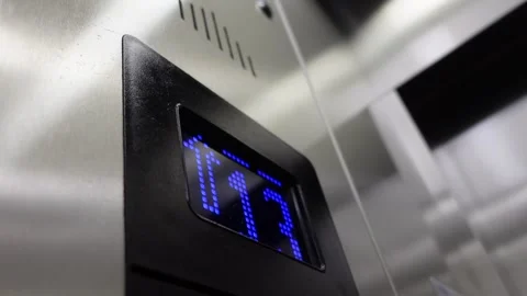 Electronic number display on screen in a lift Stock Footage 277057464