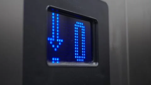 Electronic number display on screen in a lift Stock Footage 278073107