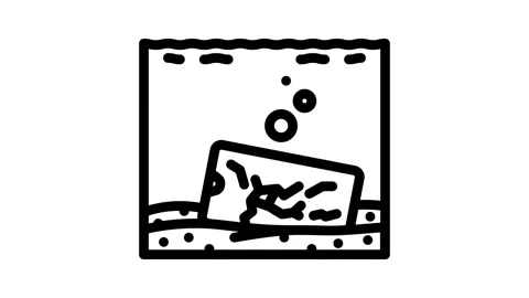 Electronic ocean water e waste pollution line icon animation Stock Footage 326748218