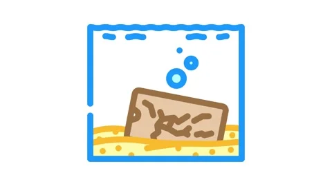 Electronic ocean water e waste pollution color icon animation Stock Footage 327256511