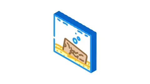 Electronic ocean water e waste pollution isometric icon animation Stock Footage 327275456