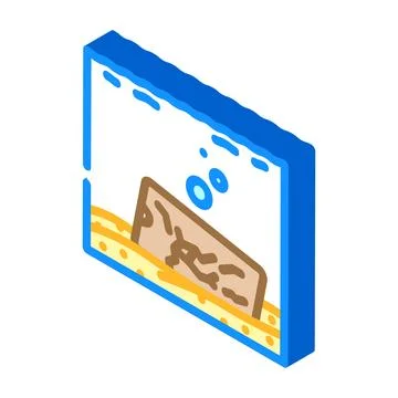 Electronic ocean water e waste pollution isometric icon vector illustration Illustrazione stock