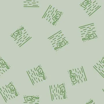 Electronic ocean water e waste pollution line seamless pattern Illustrazione stock