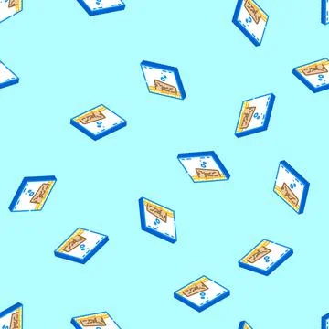 Electronic ocean water e waste pollution isometric icon seamless pattern Stock Illustration