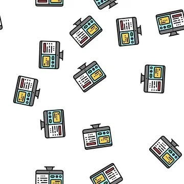Electronic online card vector seamless pattern Stock Illustration