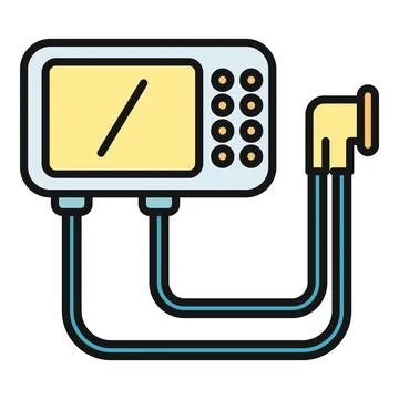 Electronic oscilloscope measuring device showing signal waveform Stock Illustration