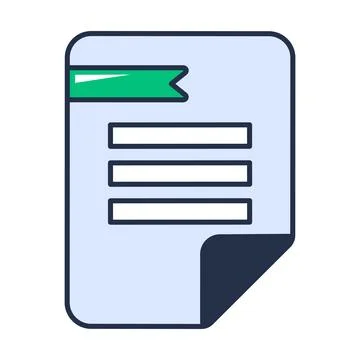 Electronic Page Of Textbook With Bookmark Icon イラスト素材