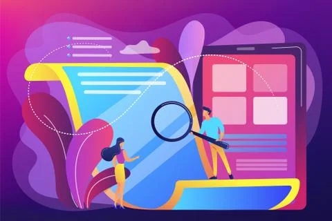 Electronic paper concept vector illustration. Stock Illustration