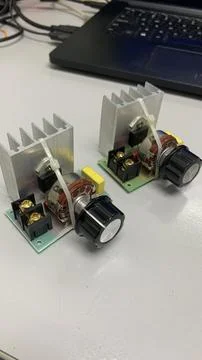 Electronic parts of speed controller on table, selangor-Malaysia Stock Photos