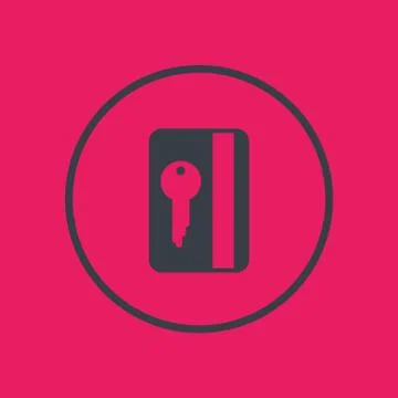 Electronic pass icon in circle, card key, vector illustration Illustrazione stock
