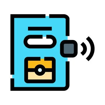 Electronic passport biometric identification technology scanning document Stock Illustration