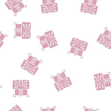 Electronic password glyph seamless pattern sign Illustrazione stock