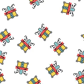 Electronic password vector seamless pattern sign Illustrazione stock