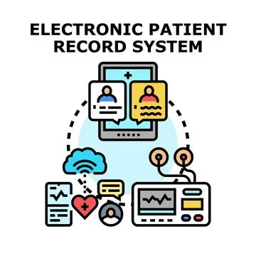 Electronic patient record system managing medical data and health information イラスト素材