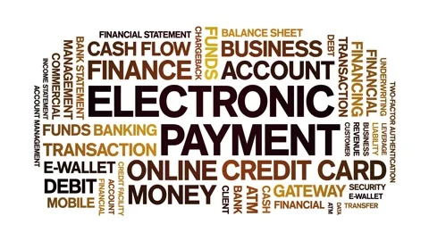 Electronic Payment animated word cloud,animation kinetic typography loop. Stock Footage 298067827
