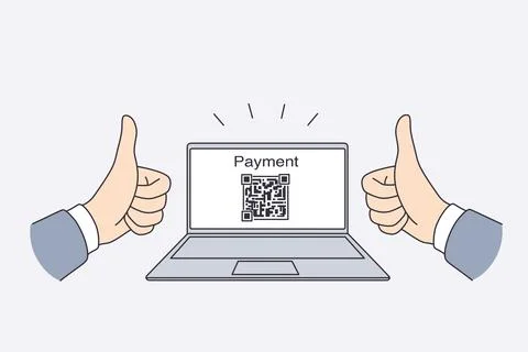 Electronic payment with qr code concept Stock Illustration