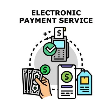 Electronic payment service concept with digital transactions Stock Illustration