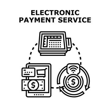 Electronic payment service concept with digital financial transactions Stock Illustration