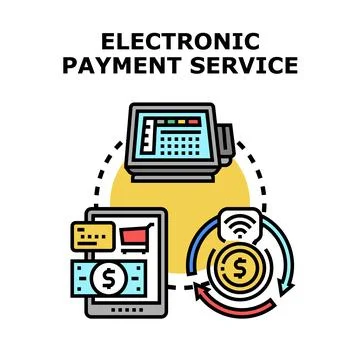 Electronic payment service concept with digital financial transactions Stock Illustration