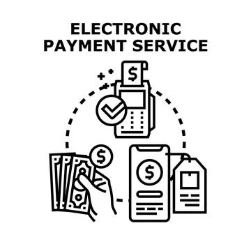 Electronic payment service concept with digital transactions Stock Illustration