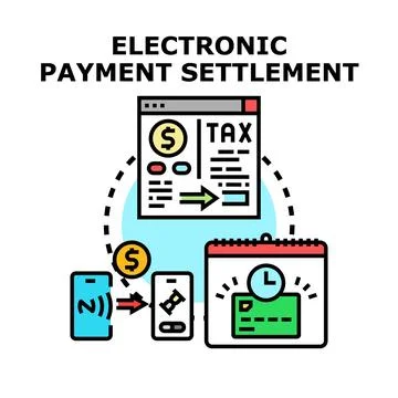Electronic payment settlement processing digital financial transactions Stock Illustration