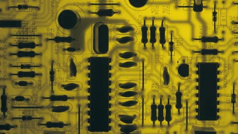 Electronic PCB printed circuit board digital abstract background. Electrical Video stock 263072472