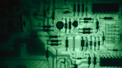 Electronic PCB printed circuit board digital abstract background. Electrical Stock Footage 294615356