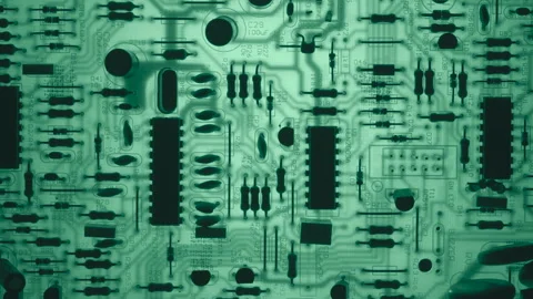Electronic PCB printed circuit board digital abstract background. Electrical Stock Footage 294617062