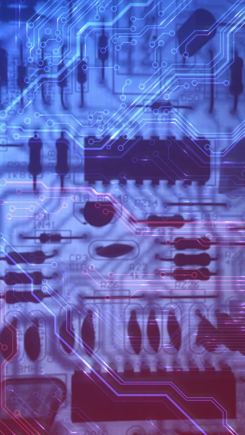 Electronic PCB printed circuit board digital abstract background. Electrical Stock Footage 302263099