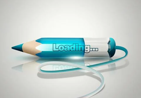 Electronic pencil with loading process Stock Illustration