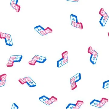 Electronic pet toy with remote control isometric icon seamless pattern Stock Illustration
