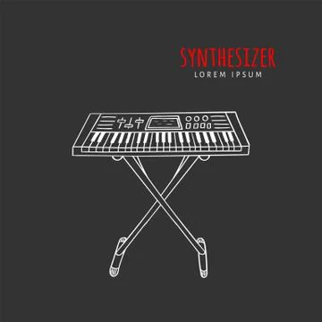 Electronic piano synthesizer vector Stock Illustration