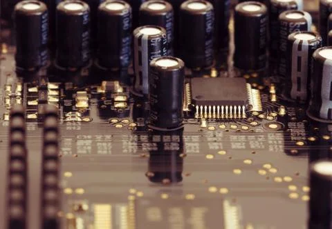 Electronic plate with processor Stock Photos