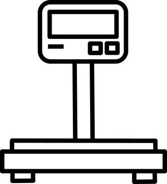 Electronic platform scale for heavy cargo weighing Illustrazione stock