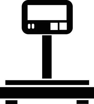 Electronic platform scale for heavy cargo weighing Stock Illustration