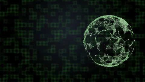 Electronic plexus planet with abstract technology style against optic squared Stock Illustration