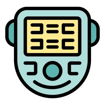 Electronic pocket translator device converting text showing different languag Stock Illustration