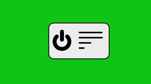 Electronic power switch icon animation on green background representing dig.. Stock Footage 346496641