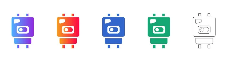 Electronic Power Toggle Switch Set Stock Illustration