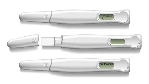 Electronic Pregnancy Test With Cap Set Vector Stock Illustration