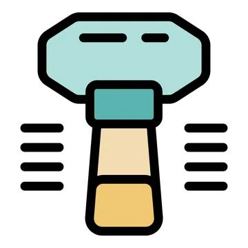 Electronic price scanner reading barcode in a store or supermarket Stock Illustration