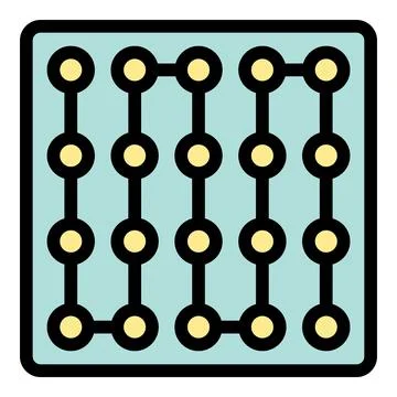 Electronic printed circuit board with components showing connections Stock Illustration