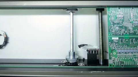 Electronic printed circuit Board on the conveyor. Stock Footage 81005403