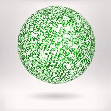Electronic Printed circuit board  globe -  vector illustration 스톡 일러스트