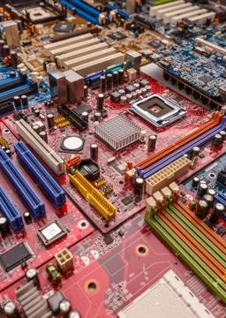 Electronic printed circuit board Stock Photos