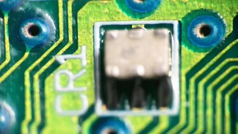 Electronic printer control Board ultra macro Stock Photos