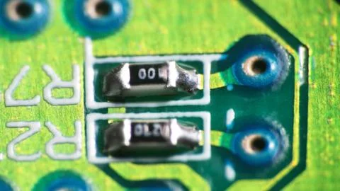 Electronic printer control Board ultra macro Stock Photos