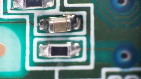 Electronic printer control Board ultra macro Stock Photos