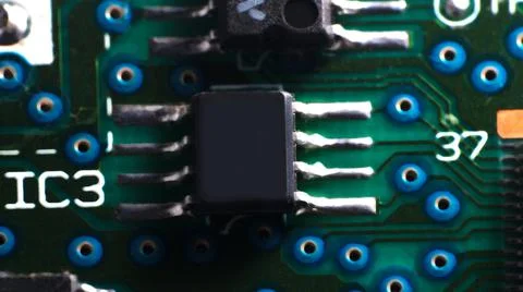 Electronic printer control Board ultra macro Stock Photos