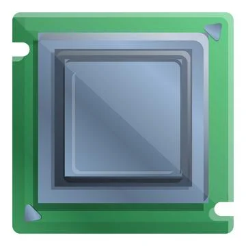 Electronic processor icon, cartoon style Illustrazione stock